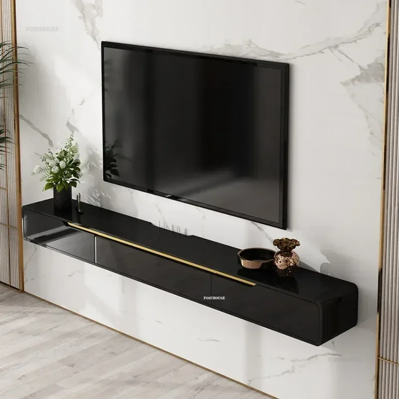 Nordic Minimalist Hanging TV Cabinets Living Room Home Furniture Small Apartment Luxury Paint Suspended Wall TV Stands y - Image 3