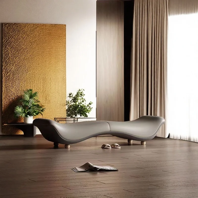 modern Light Luxury Minimalist Sofa Long Bench Living Room Cloakroom Clothing Store Shoe Bench Couple Fun Bedroom Bed End Bench - Image 4