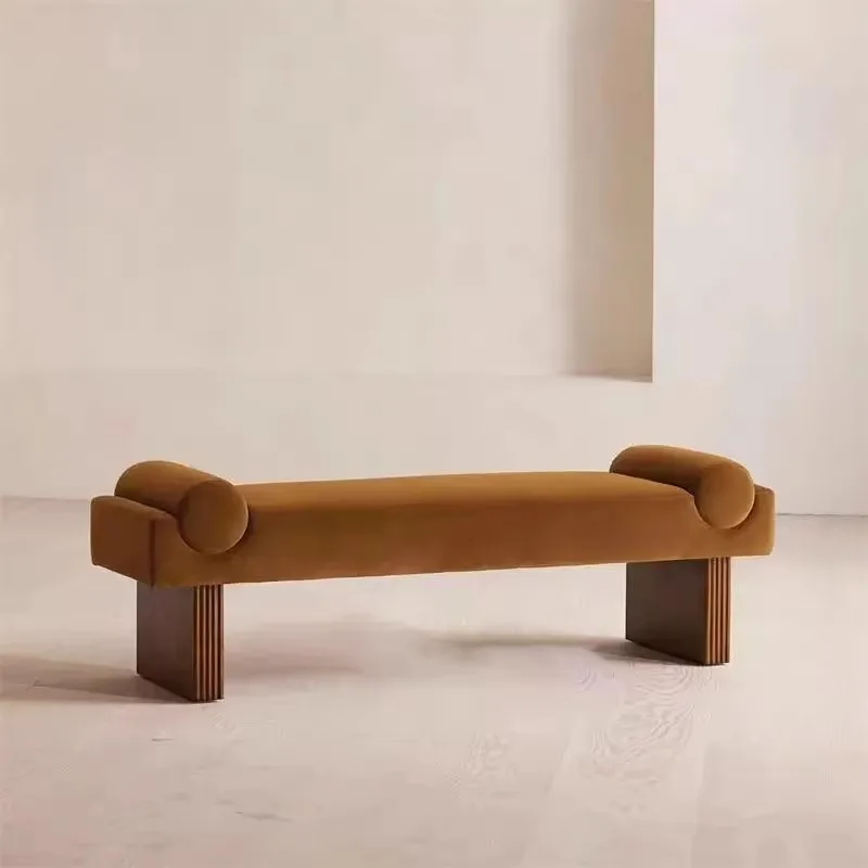 French retro style sofa bench stool living room pedal entrance shoe change stool bedroom bedside stool senior feeling cloakroom - Image 3