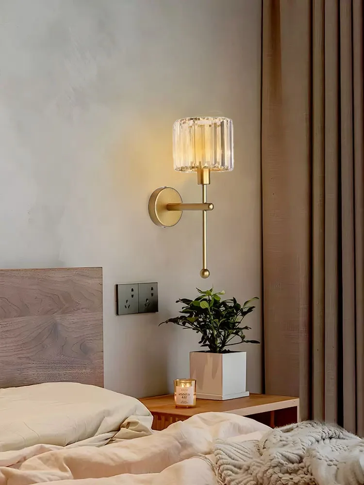 Modern LED wall light luxury transparent crystal wall light, no wiring and rechargeable, living room corridor lighting fixtures, - Image 2