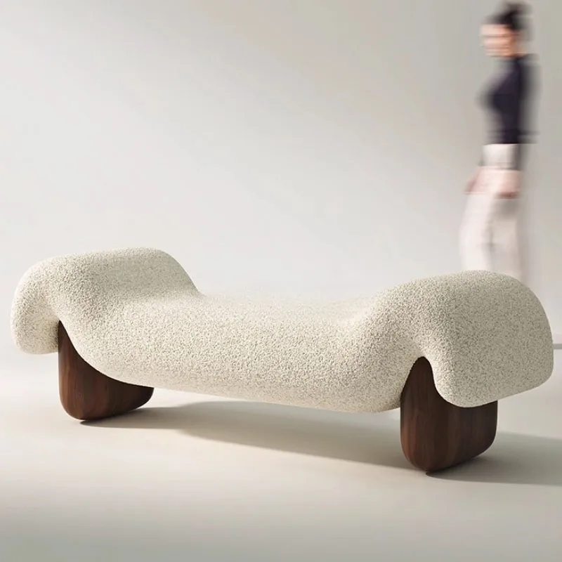 Wooden Shoe Changing Stool Retro Stools Relaxing Decorative Bedroom Low Stool Aesthetic Luxury Living Room Mid Century Stools - Image 4