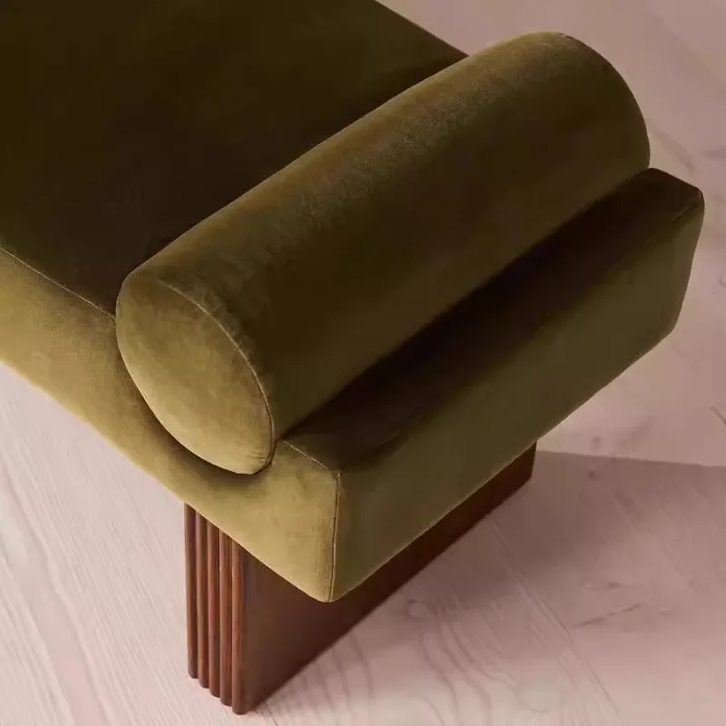 French retro style sofa bench stool living room pedal entrance shoe change stool bedroom bedside stool senior feeling cloakroom - Image 4