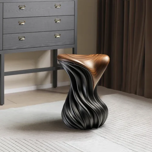 Designer Creative Solid Wood Side Table, Light Luxury Sofa Corner Table, Walnut High-end Art Coffee Table, Stool Home Shoe Bench