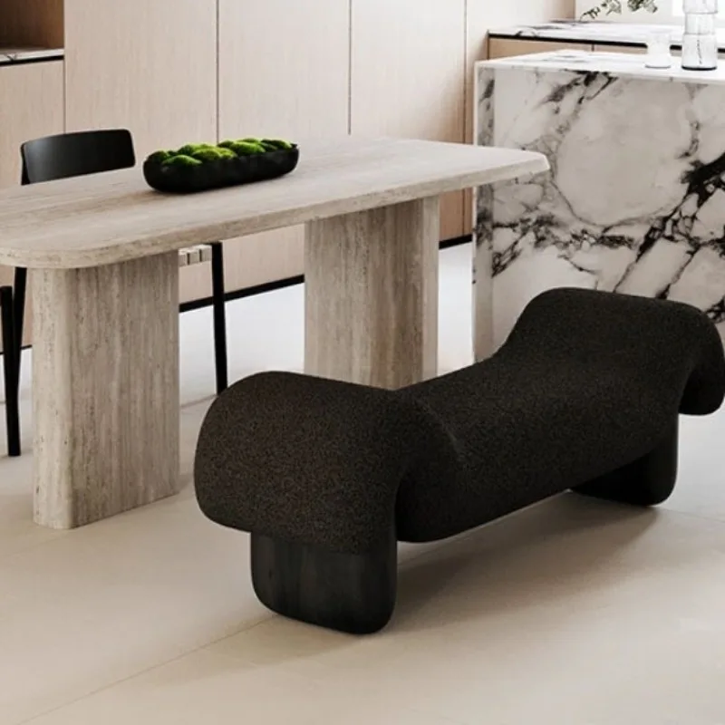 Wooden Shoe Changing Stool Retro Stools Relaxing Decorative Bedroom Low Stool Aesthetic Luxury Living Room Mid Century Stools - Image 2