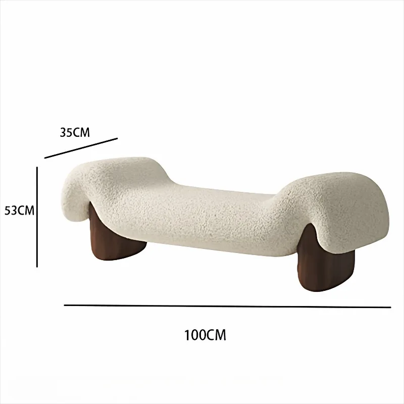 Wooden Shoe Changing Stool Retro Stools Relaxing Decorative Bedroom Low Stool Aesthetic Luxury Living Room Mid Century Stools - Image 6