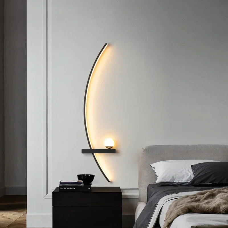 Modern LED Wall Lamps Minimalist Stripes Wall Sconce Decorative for Bedroom Bedside Home Living Room Background Lighting Luster - Image 2