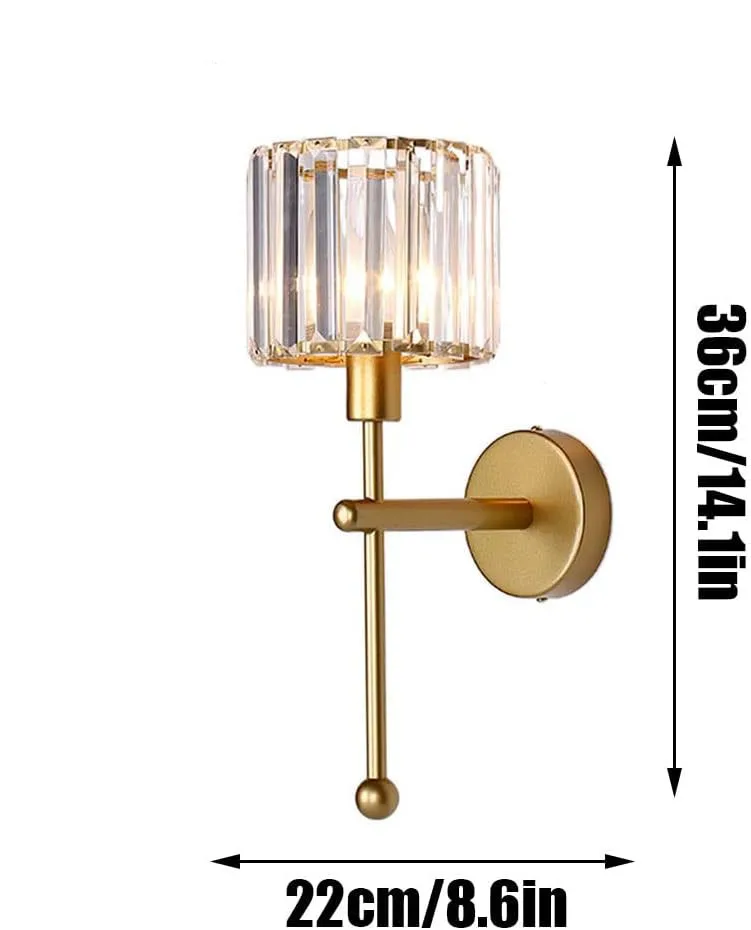 Modern LED wall light luxury transparent crystal wall light, no wiring and rechargeable, living room corridor lighting fixtures, - Image 3