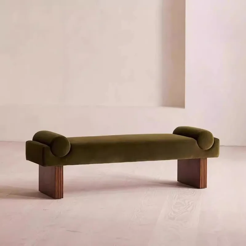 French retro style sofa bench stool living room pedal entrance shoe change stool bedroom bedside stool senior feeling cloakroom