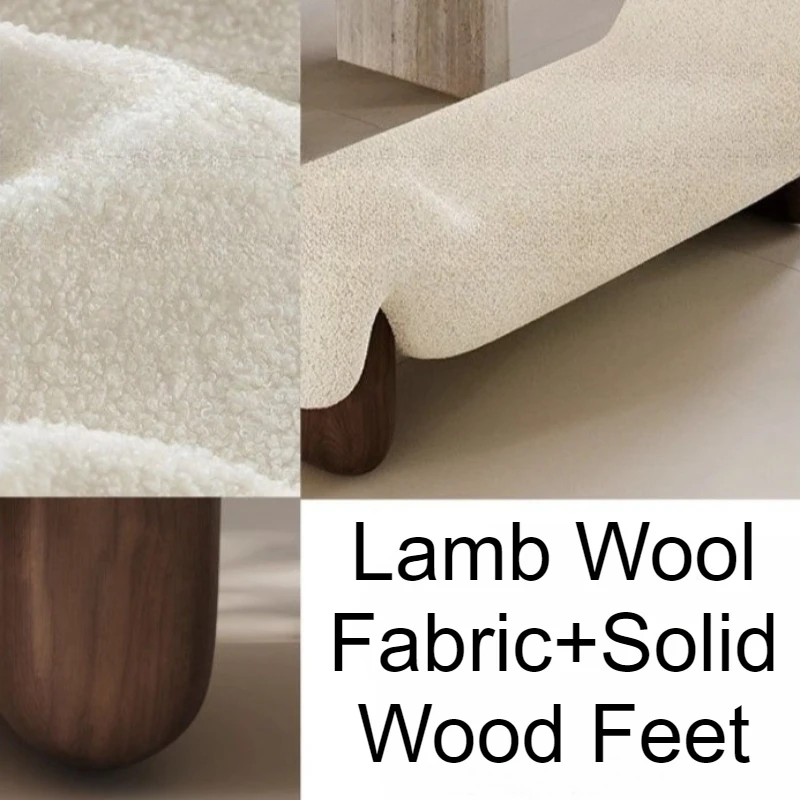 Wooden Shoe Changing Stool Retro Stools Relaxing Decorative Bedroom Low Stool Aesthetic Luxury Living Room Mid Century Stools - Image 5