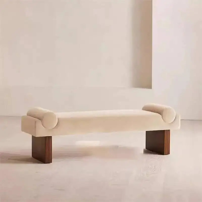 French retro style sofa bench stool living room pedal entrance shoe change stool bedroom bedside stool senior feeling cloakroom - Image 2